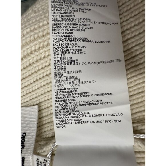 Maison Margiela MM6 Ribbed Knit Beanie With Embroidered "6" Logo In Cream - Picture 10 of 11